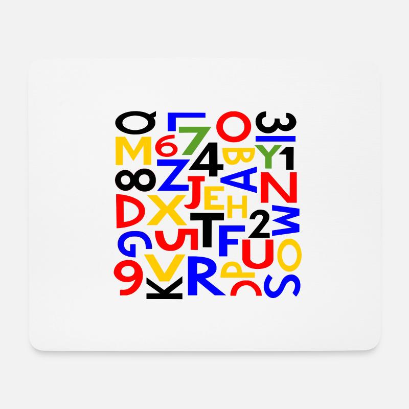 Zahlen & Buchstaben von Cean - Mousepad (Querformat) - Weiß