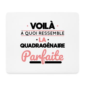 Anniversaire 40 ans - Quadragénaire parfaite - Tapis de souris (format paysage) - blanc - Devant