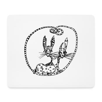 Doppelkatzen - Mousepad (Querformat) - Weiß - Vorne