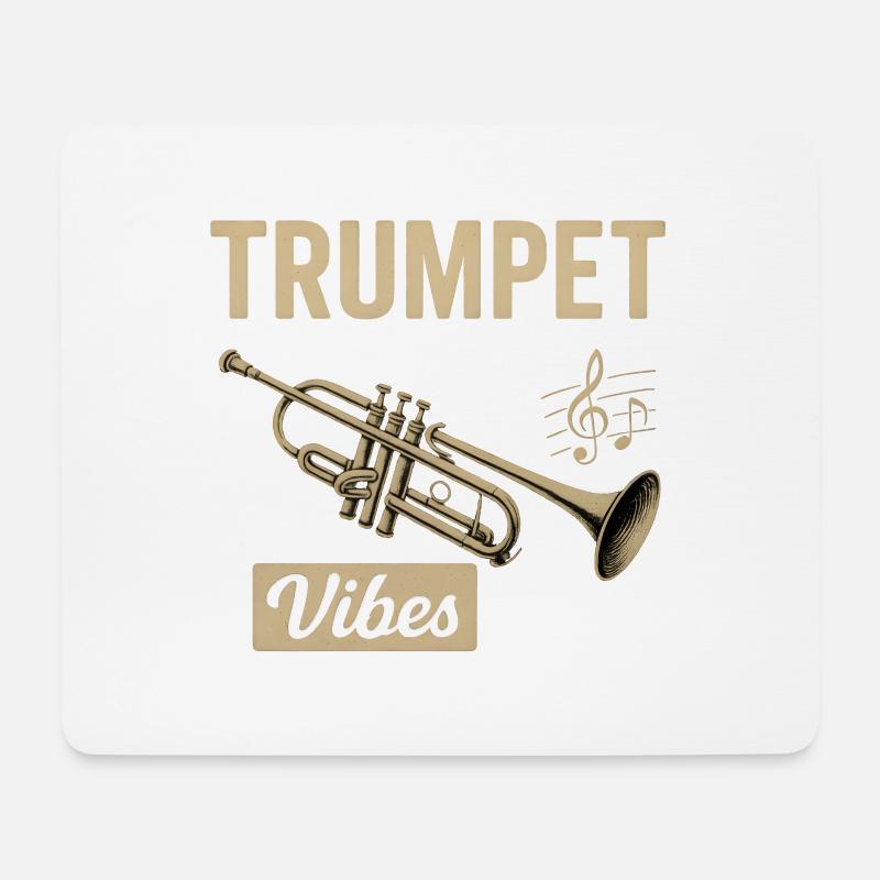 Malerischer Trompeten-Design mit Vibe - Mousepad (Querformat) - Weiß