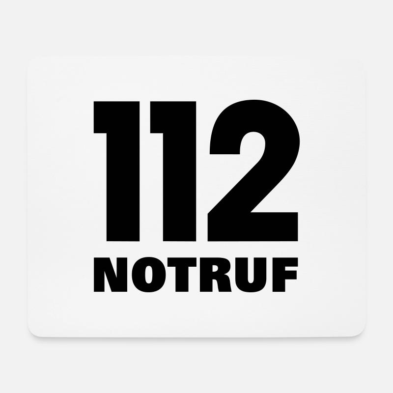 112 Notruf - Mousepad (Querformat) - Weiß