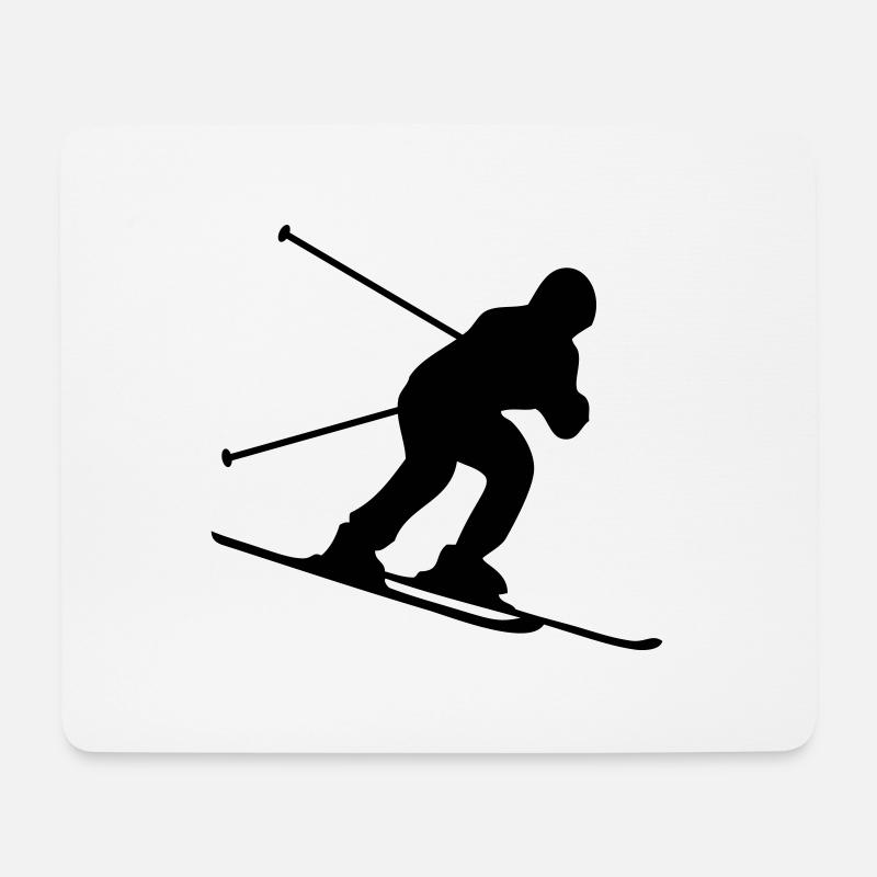 skiing downhill - Mousepad (Querformat) - Weiß