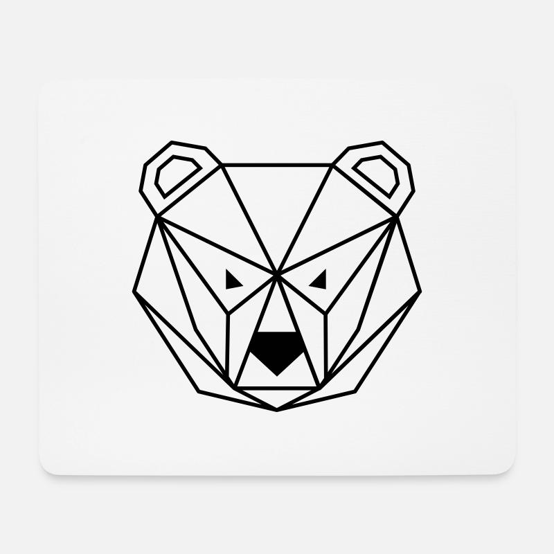 Bear outline - Mousepad (Querformat) - Weiß