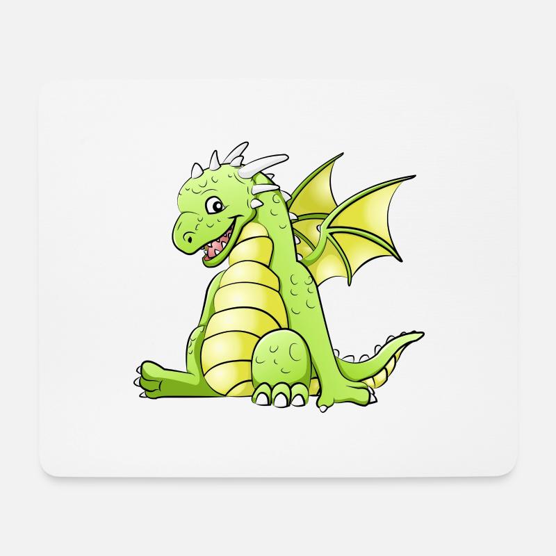 Drache - Mousepad (Querformat) - Weiß
