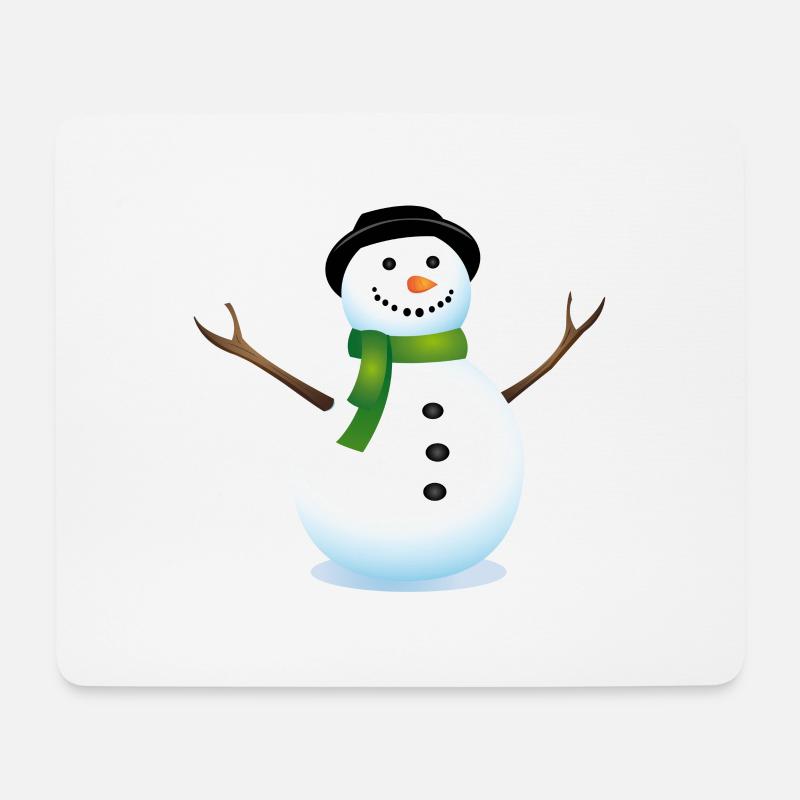 snow man - Mouse Pad (horizontal) - white