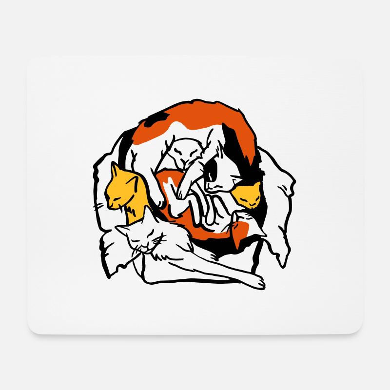 Katzen in Box - Mousepad (Querformat) - Weiß