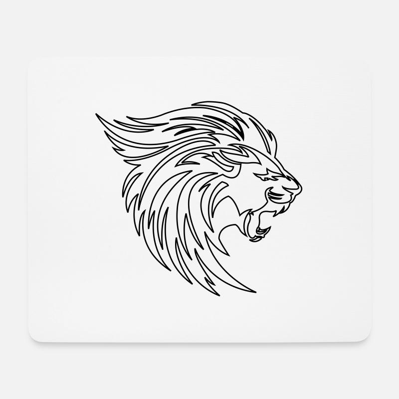 Löwe - Mousepad (Querformat) - Weiß