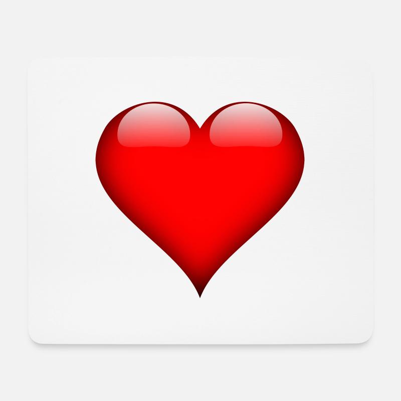 Herz rot Liebe cool Geschenk - Mousepad (Querformat) - Weiß