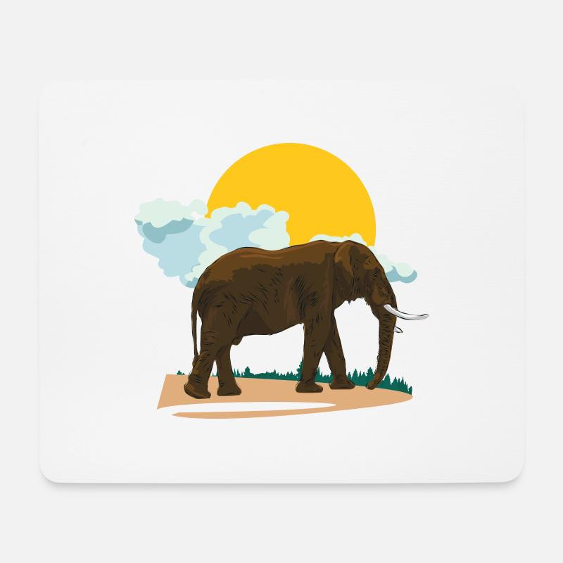 Elefant oder doch Elephant? - Mousepad (Querformat) - Weiß