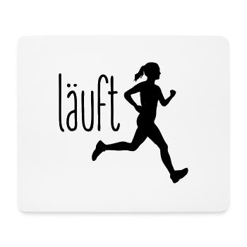 Jogging Frau läuft - Mousepad (Querformat) - Weiß - Vorne