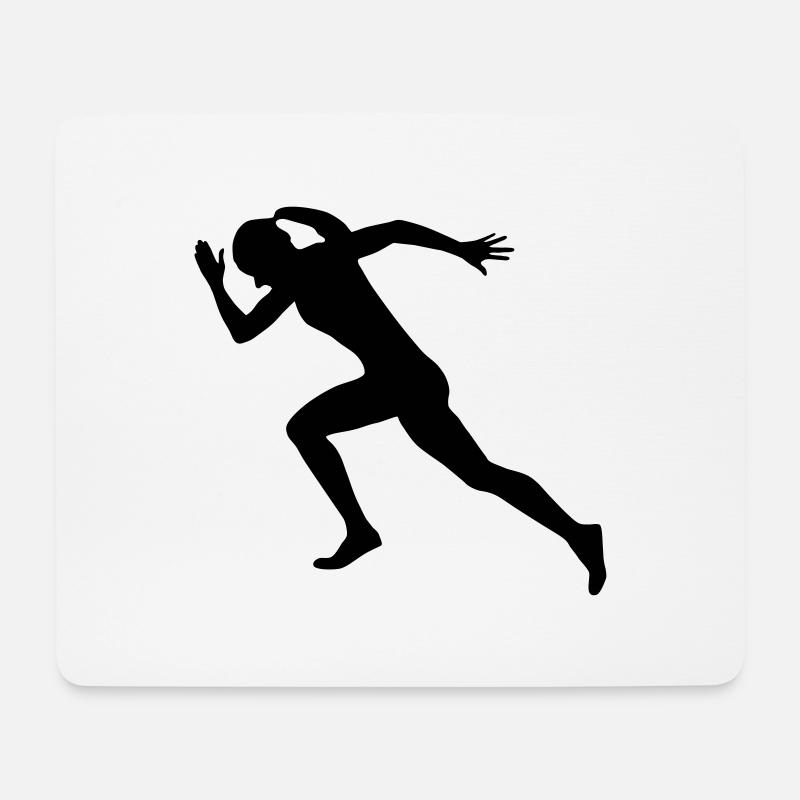 Sprinterin, Läuferin, Laufen - Mousepad (Querformat) - Weiß