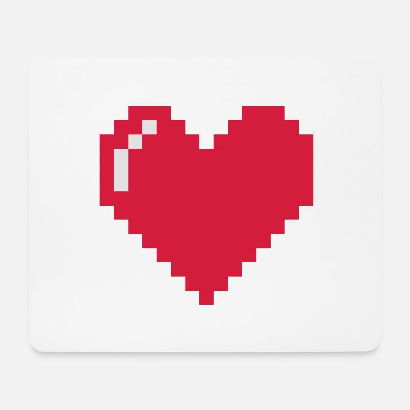 Pixel Love - Mousepad (Querformat) - Weiß