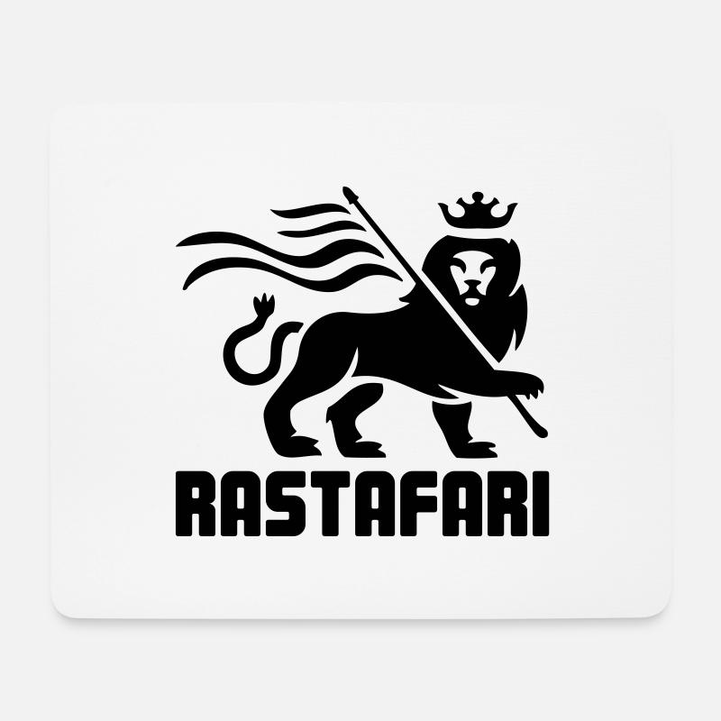 Reggae Rastafari Löwe - Mousepad (Querformat) - Weiß