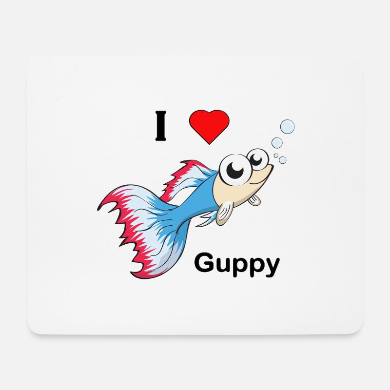Guppy Fisch Aquarium Aquaristik - Mousepad (Querformat) - Weiß