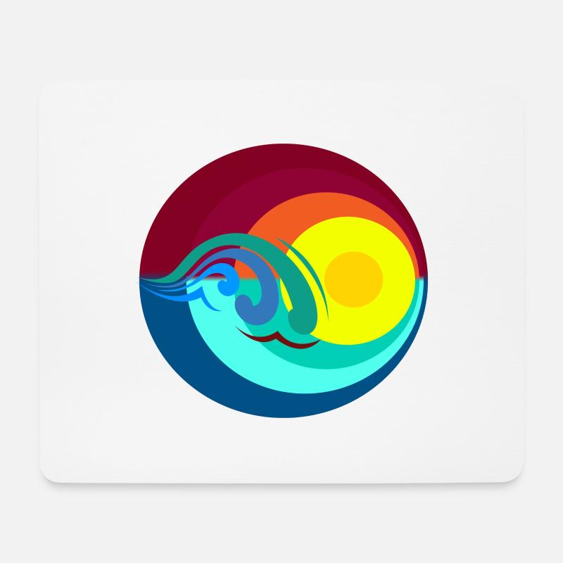 ocean Sun Sonne Meer abstrackt - Mousepad (Querformat) - Weiß