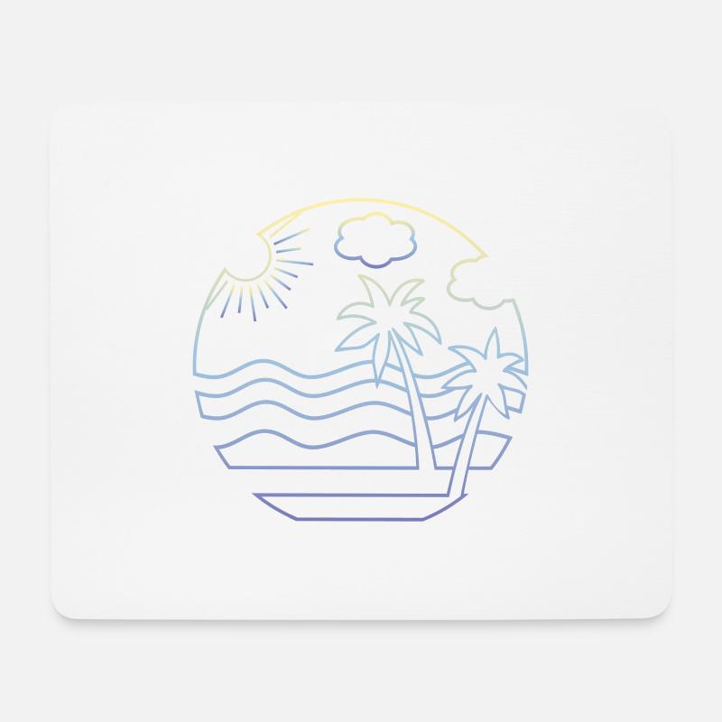 Plage - Tapis de souris (format paysage) - blanc