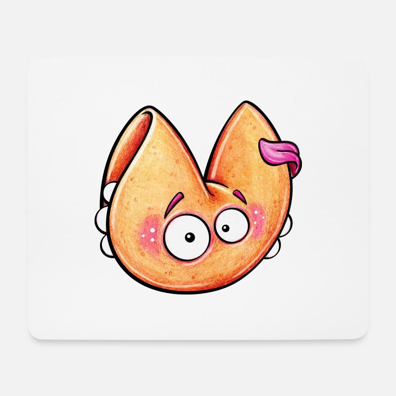 fortune cookie monster with tongue - Mousepad (Querformat) - Weiß