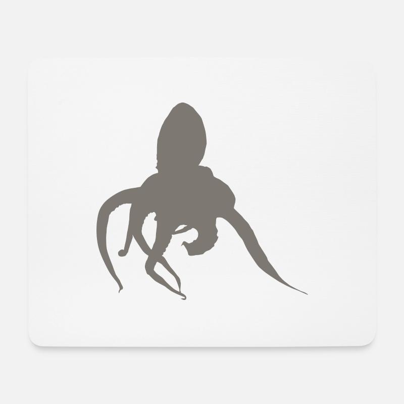 poulpe - Tapis de souris (format paysage) - blanc