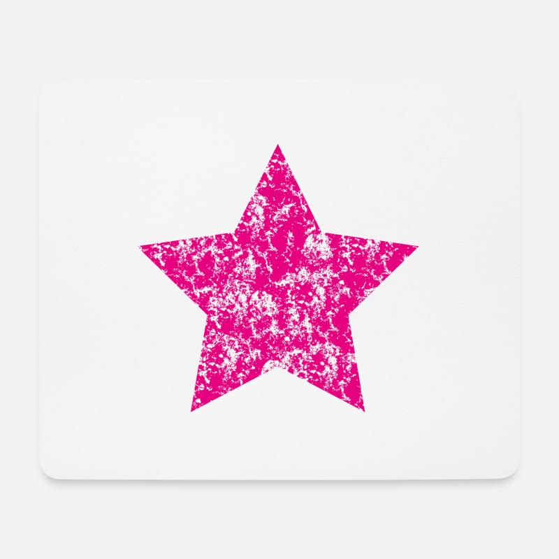 Stern Pink Grunge Style - Mousepad (Querformat) - Weiß