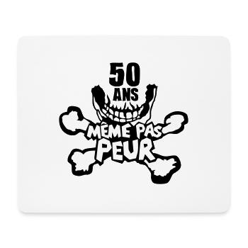 50 ans meme pas peur anniversaire - Tapis de souris (format paysage) - blanc - Devant