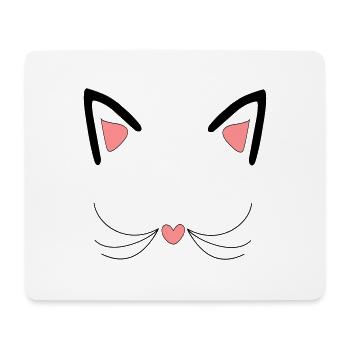 Chat, oreilles de chat - Tapis de souris (format paysage) - blanc - Devant