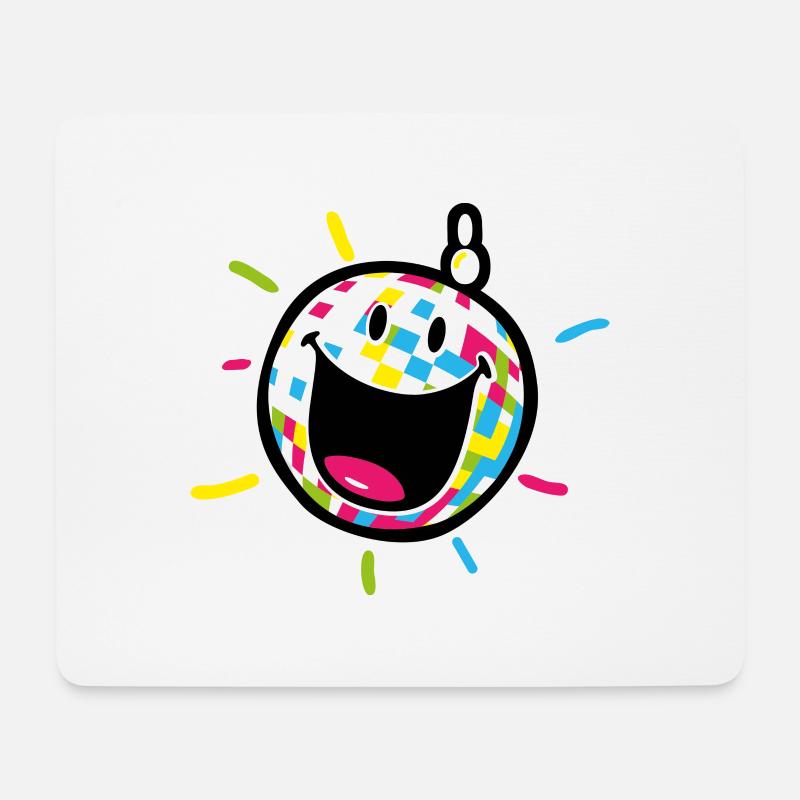 Smiley New Year Disco - Mousepad (Querformat) - Weiß