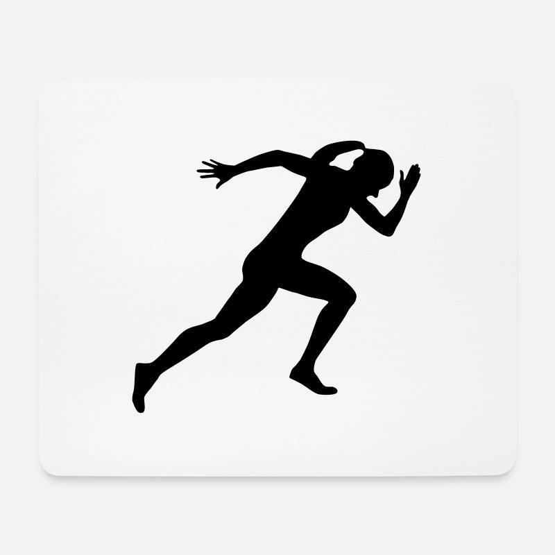 Läuferin, laufen, Sprinterin - Mousepad (Querformat) - Weiß