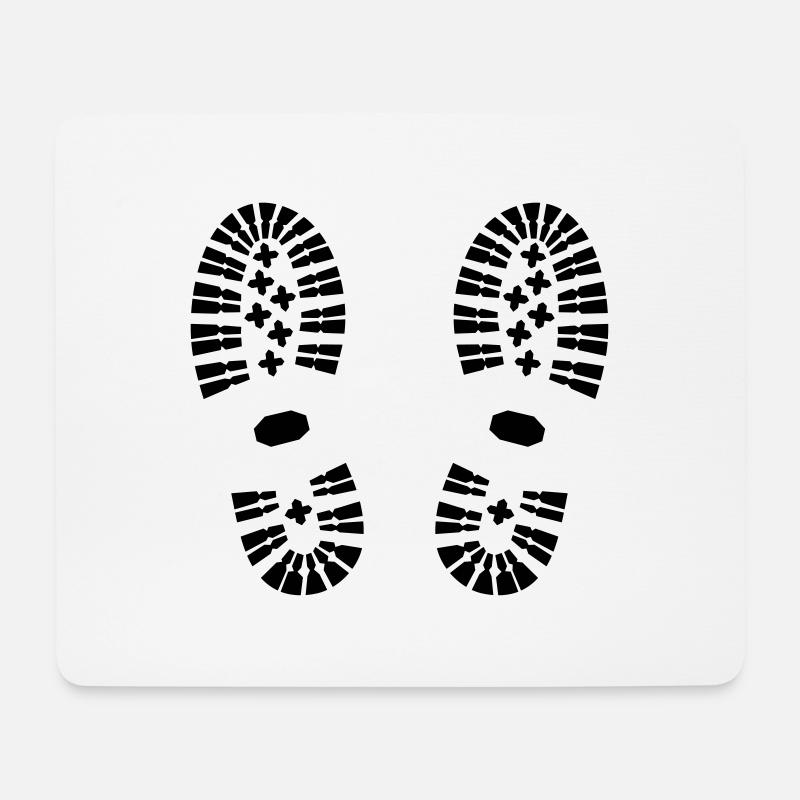 Schuhabdruck, Fußabdruck - Mousepad (Querformat) - Weiß