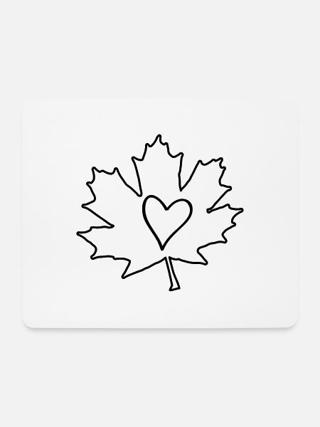 blatt herz design - Mousepad (Querformat) - Weiß