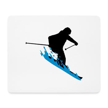 Skifahrer, skifahren - Mousepad (Querformat) - Weiß - Vorne
