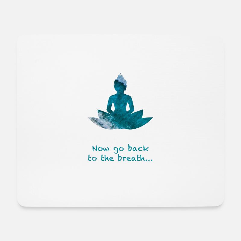 Now go back to the breath - Beach vibes - Mousepad (Querformat) - Weiß