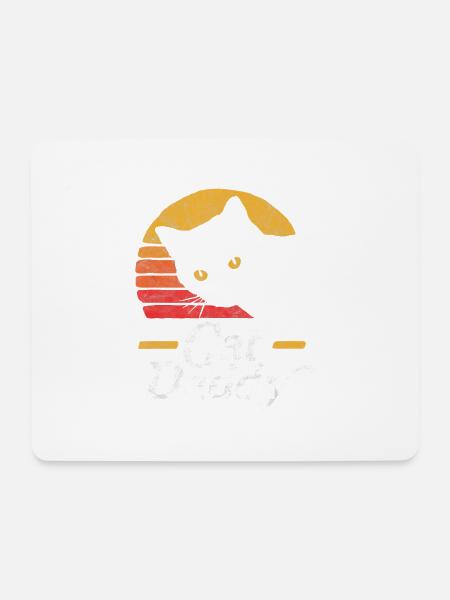Cat Daddy Vintage Eighties Style Cat Retro - Mousepad (Querformat) - Weiß