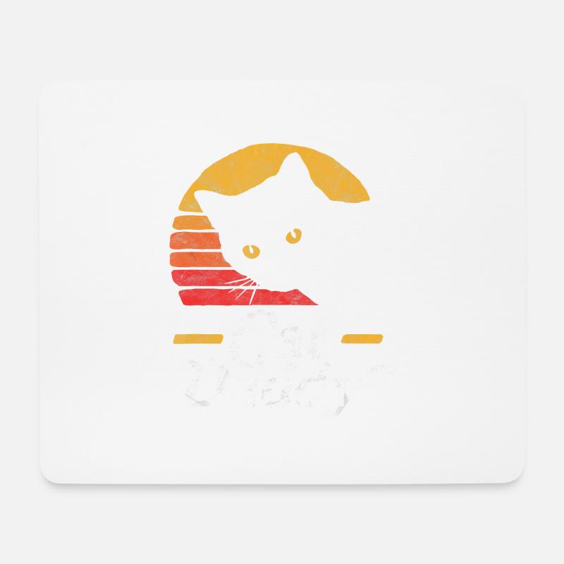 Cat Daddy Vintage Eighties Style Cat Retro - Mousepad (Querformat) - Weiß