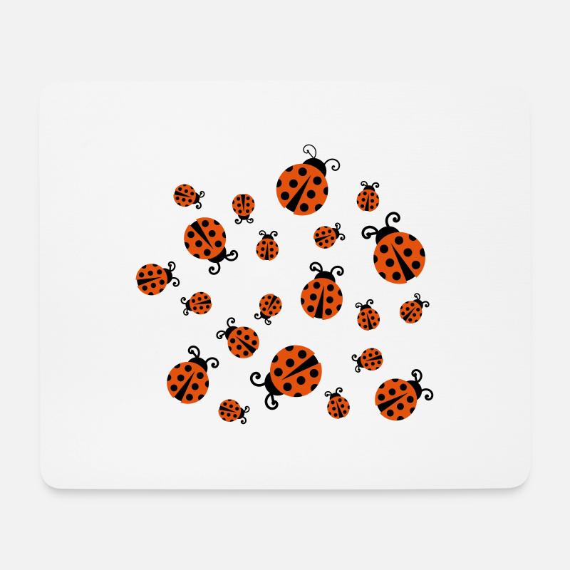Ladybug ansigtsmaske, mariehøne. - Musemåtte (tværformat) - hvid