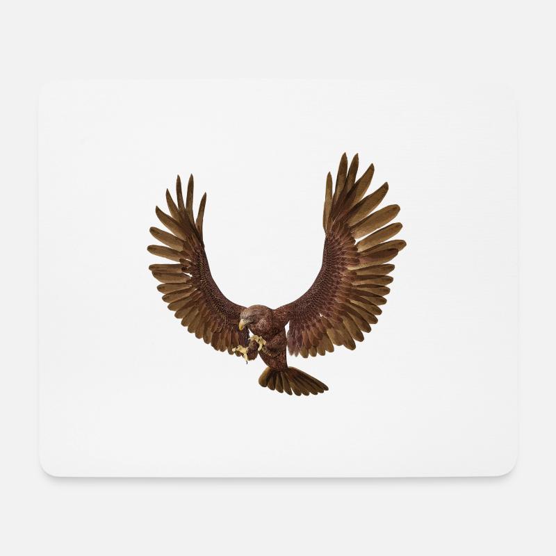 Steinadler, Adler, Greifvogel, Vogel - Mousepad (Querformat) - Weiß