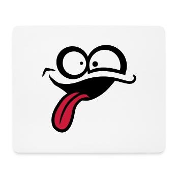 Crazy comic face - Mouse Pad (horizontal) - white - Front