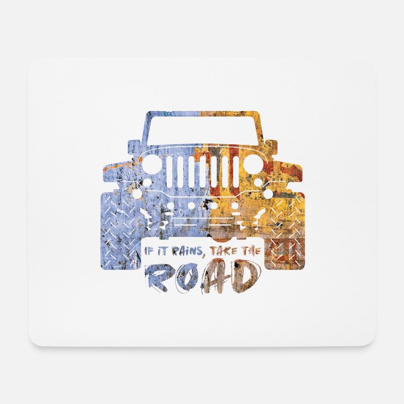 Jeep - Mousepad (Querformat) - Weiß