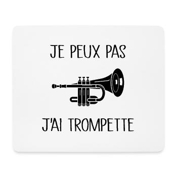 Je Peux Pas J'ai Trompette - Tapis de souris (format paysage) - blanc - Devant
