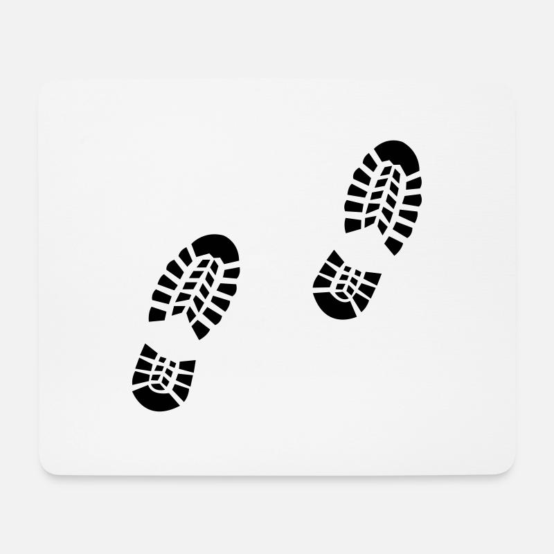 schuhe fußspuren - Mousepad (Querformat) - Weiß