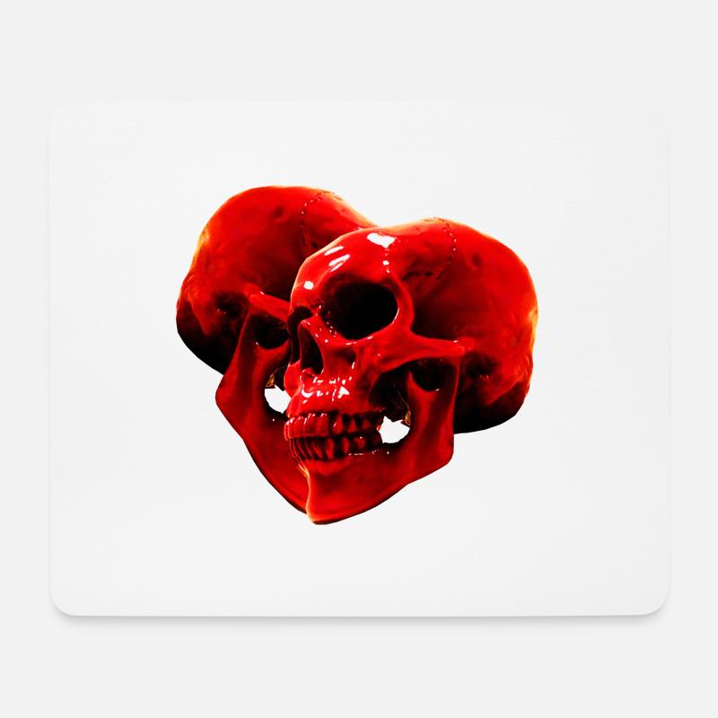 Skull heart 1 - Mousepad (Querformat) - Weiß