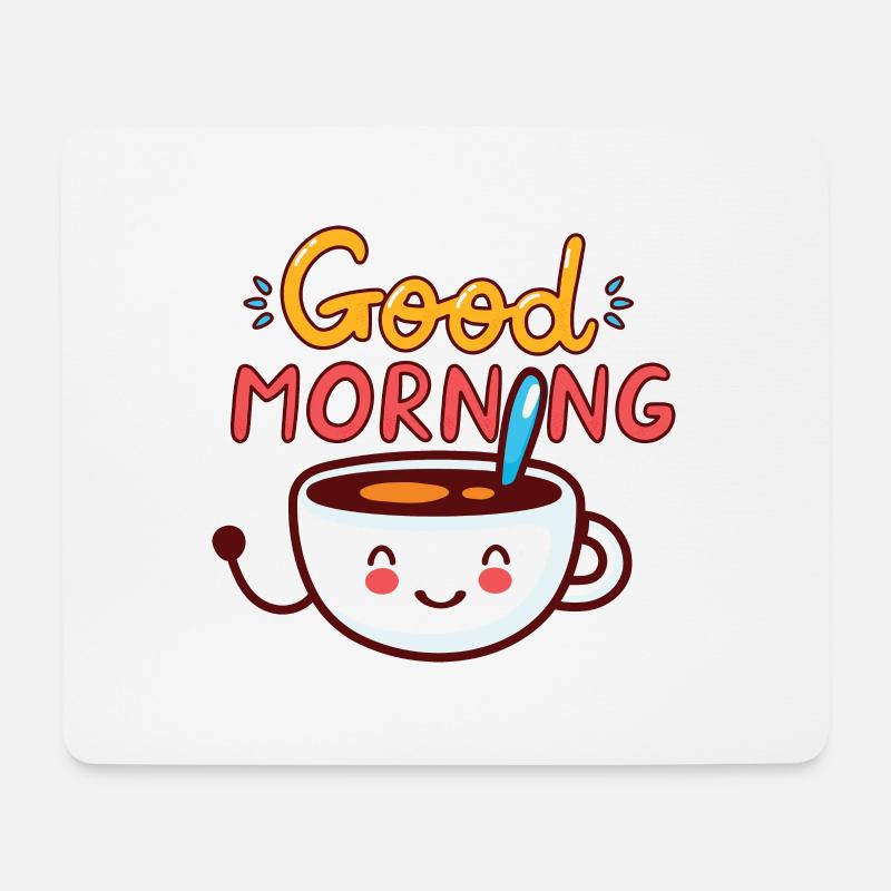 Guten Morgen mit Kaffee - Mousepad (Querformat) - Weiß