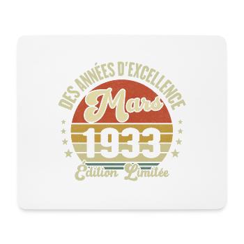 Des Années D'excellence Mars 1933 Cadeau - Tapis de souris (format paysage) - blanc - Devant