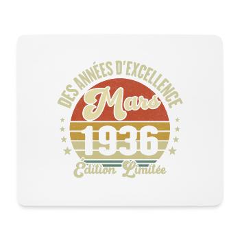 Des Années D'excellence Mars 1936 Cadeau - Tapis de souris (format paysage) - blanc - Devant