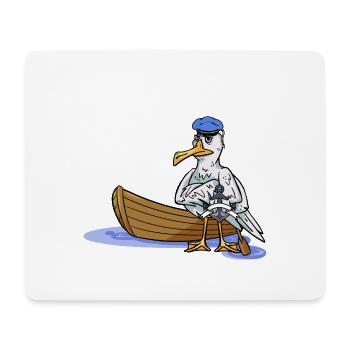Ahoy Boat Seagull Seaman Maritime Captain Travel Anchor - Tapis de souris (format paysage) - blanc - Devant