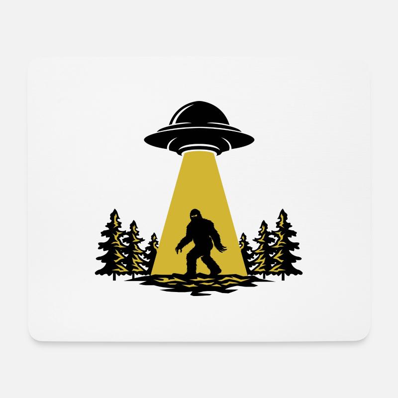 Bigfoot UFO Believer Design| Sasquatch Alien Tee - Mousepad (Querformat) - Weiß