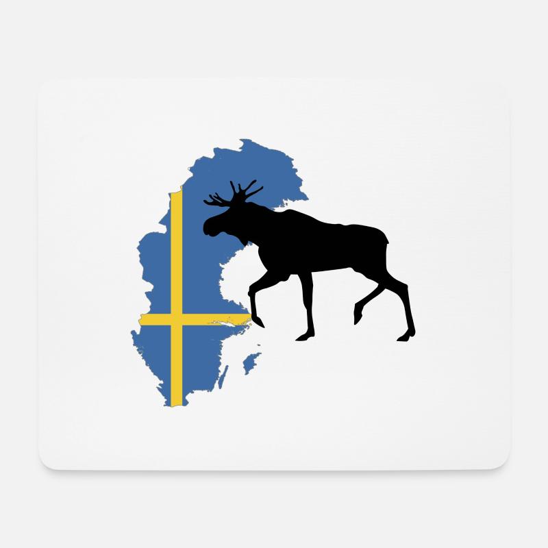 Schweden Elch - Mousepad (Querformat) - Weiß
