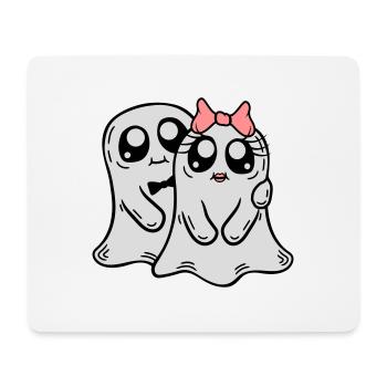 Couple Fantômes Homme Femme - Tapis de souris (format paysage) - blanc - Devant
