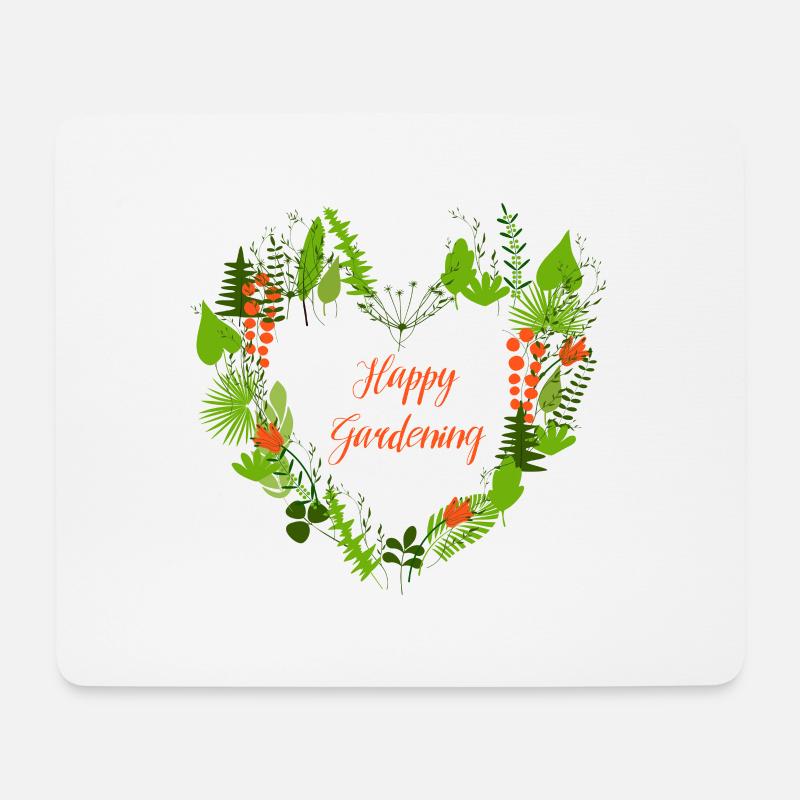 Happy Gardening bunt - Mousepad (Querformat) - Weiß