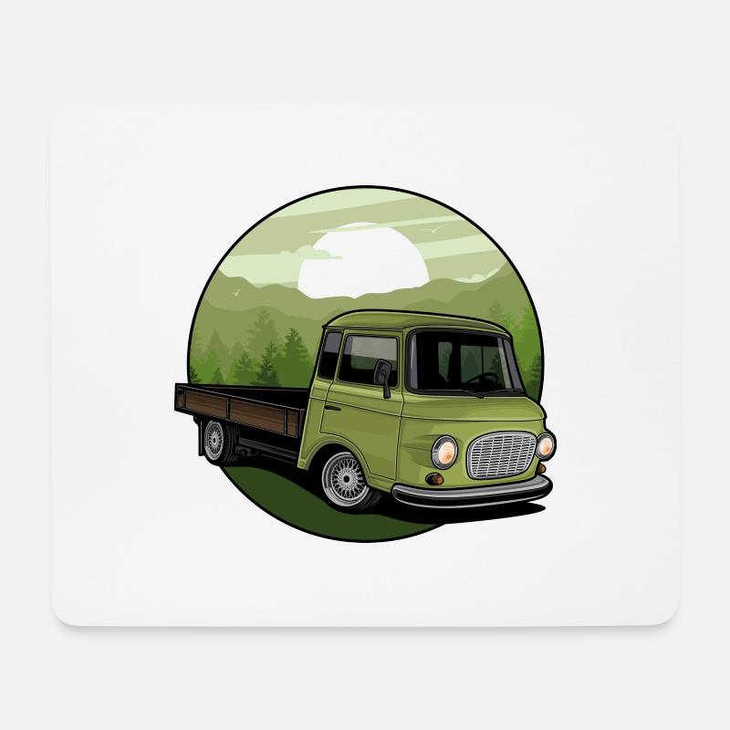 German Classic Car // Illustration // Barkas - Mousepad (Querformat) - Weiß