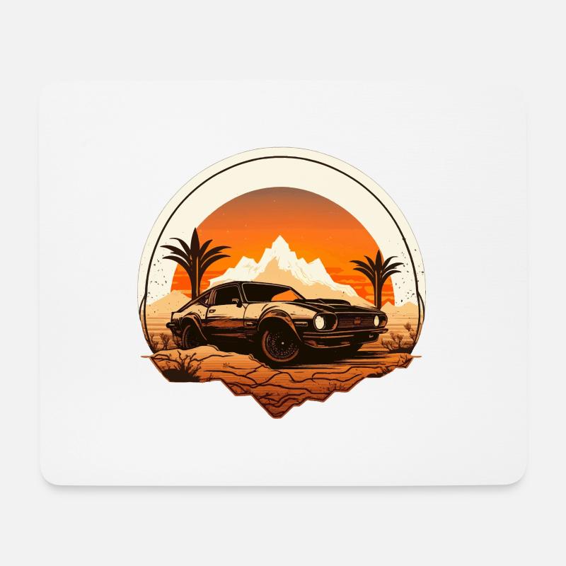 US Muscle Car Geschenk - Mousepad (Querformat) - Weiß